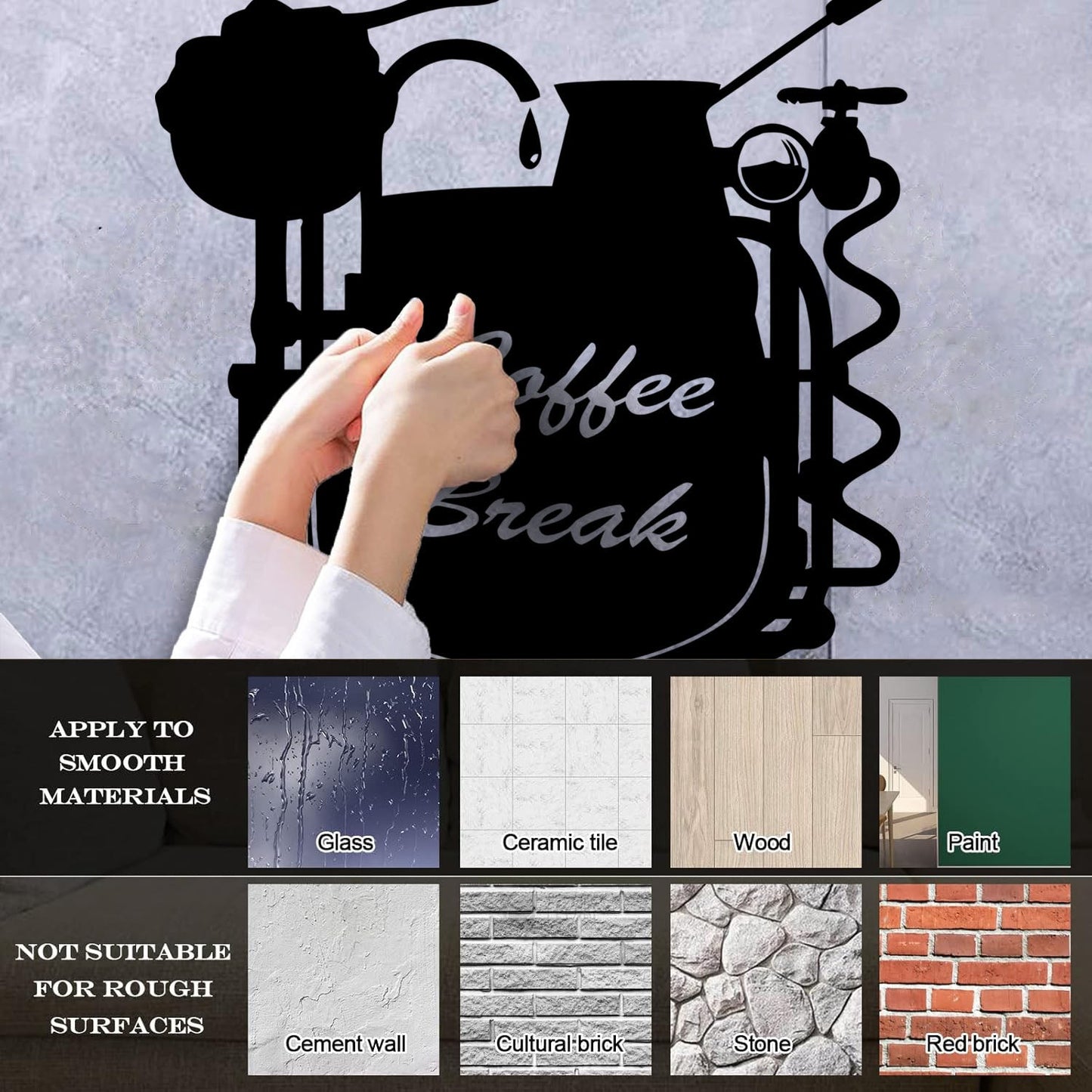 Wall Stickers Coffee Break Coffee Shop Restaurant Cafe Can Modify And Add Information