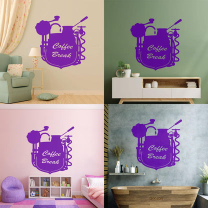 Wall Stickers Coffee Break Coffee Shop Restaurant Cafe Can Modify And Add Information