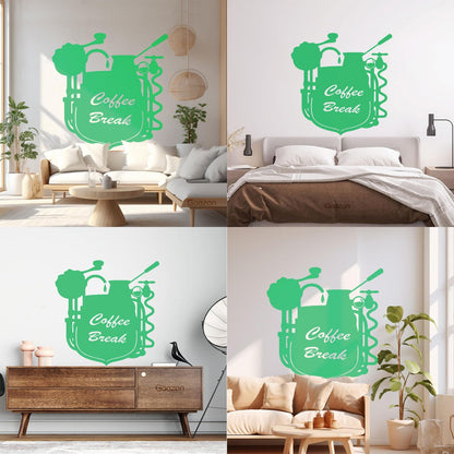 Wall Stickers Coffee Break Coffee Shop Restaurant Cafe Can Modify And Add Information
