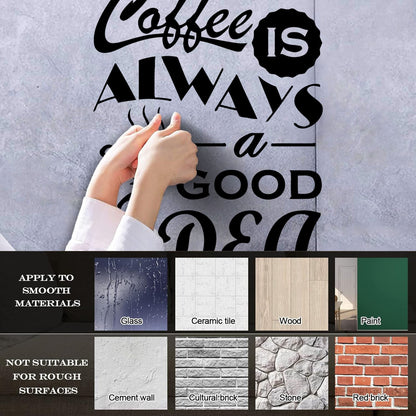 Fine Carving Decals Coffee Cafe Quote Phrase Restaurant Tea Words Art Decoration