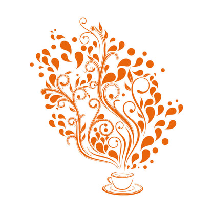 Wall Decals Pvc Cup Coffee Cafe Tea Kitchen Bar Restaurant Glass Stickers