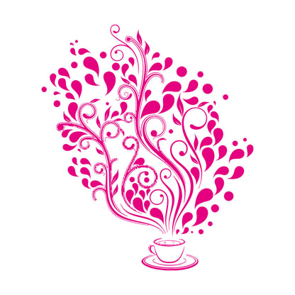 Wall Decals Pvc Cup Coffee Cafe Tea Kitchen Bar Restaurant Glass Stickers