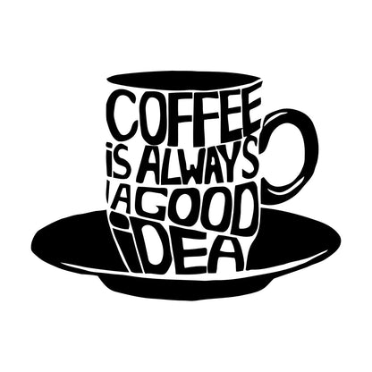 Lettering Stickers Cup Coffee Words Phrase Lettering Cafe Kitchen Store Decoration