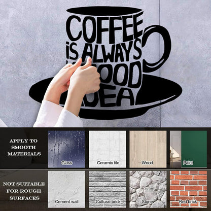 Lettering Stickers Cup Coffee Words Phrase Lettering Cafe Kitchen Store Decoration