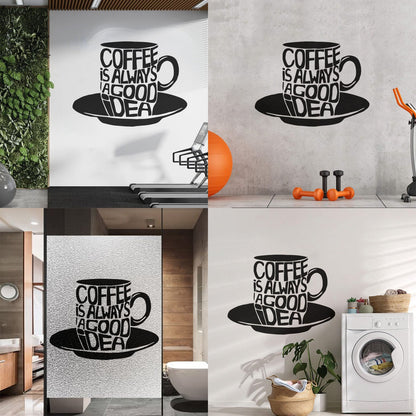 Lettering Stickers Cup Coffee Words Phrase Lettering Cafe Kitchen Store Decoration