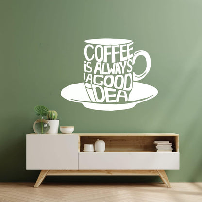 Lettering Stickers Cup Coffee Words Phrase Lettering Cafe Kitchen Store Decoration