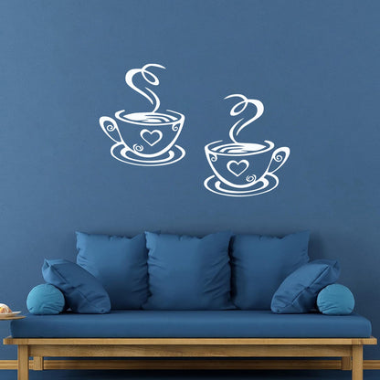 Wall Decals Paster Paper Cup Love Kitchen Coffee Cafe Tattoo Culture