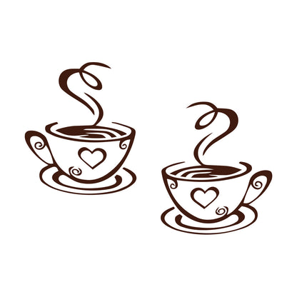 Wall Decals Paster Paper Cup Love Kitchen Coffee Cafe Tattoo Culture