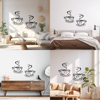 Wall Decals Paster Paper Cup Love Kitchen Coffee Cafe Tattoo Culture