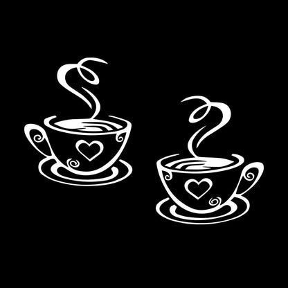 Wall Decals Paster Paper Cup Love Kitchen Coffee Cafe Tattoo Culture