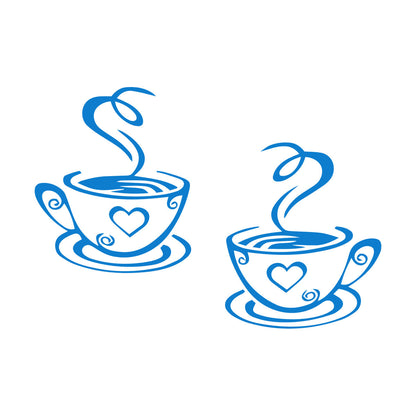 Wall Decals Paster Paper Cup Love Kitchen Coffee Cafe Tattoo Culture