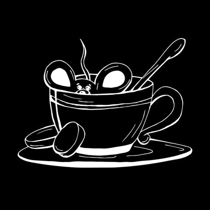 Cup Of Coffee Tea Mouse Cafe Vinyl Wall Stickers Removable Without Leaving Glue