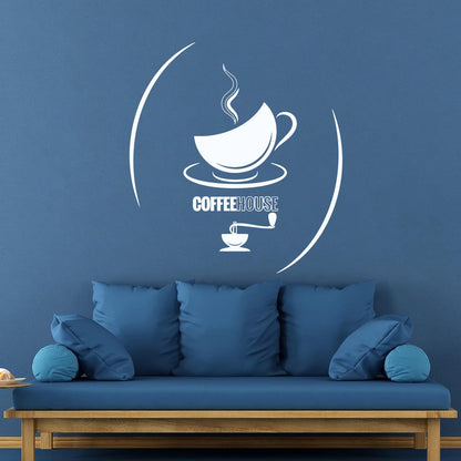 Wall Decals Cup Of Tea Coffeehouse Hot Drinks Kitchen Cafe Self Adhesive