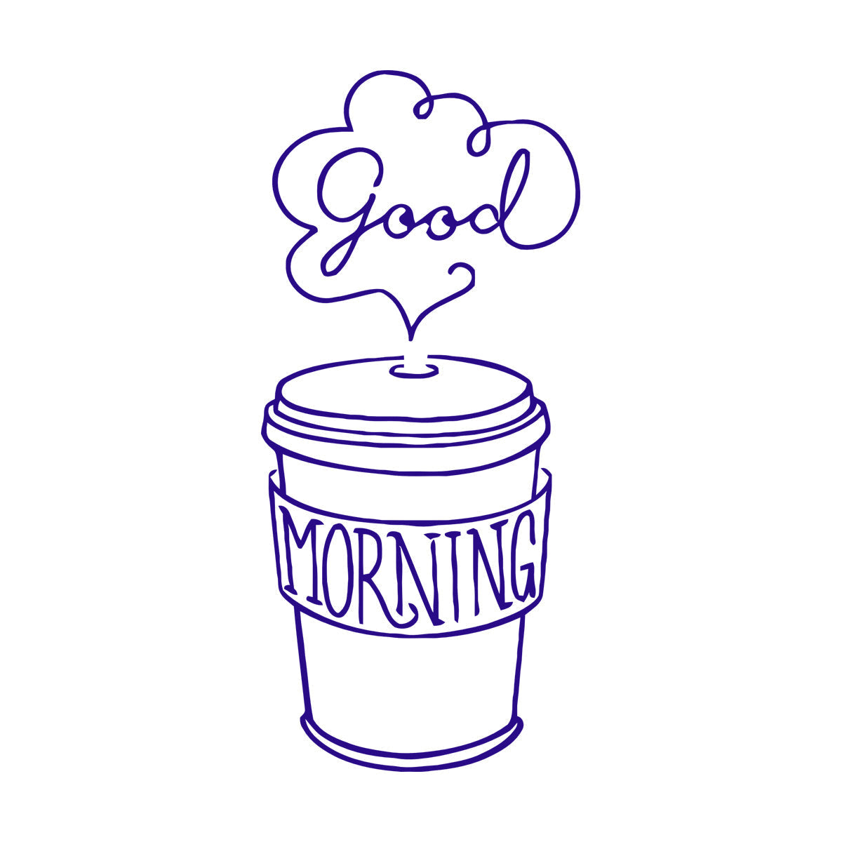 Engraving Decals Good Morning Word Inscription Cup Coffee Multi Color Selection