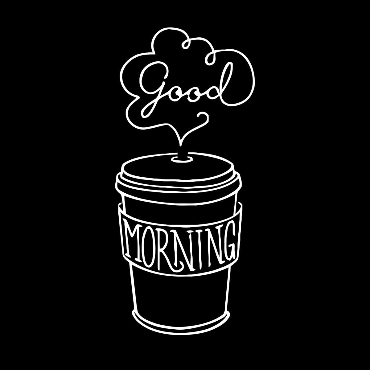 Engraving Decals Good Morning Word Inscription Cup Coffee Multi Color Selection