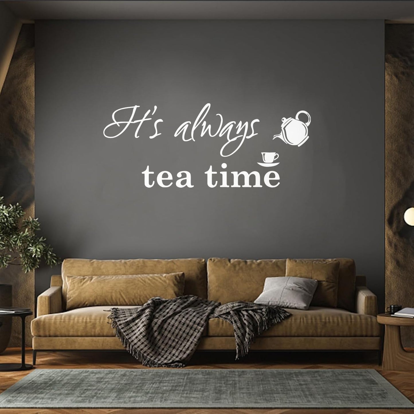 Kitchen Cafe Restaurant Coffee Tea Quote Words Phrase Mural And Wall Vinyl Decal Equipped With Transfer Film Kit