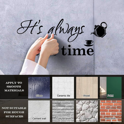Kitchen Cafe Restaurant Coffee Tea Quote Words Phrase Mural And Wall Vinyl Decal Equipped With Transfer Film Kit
