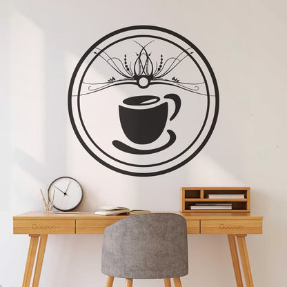 Wall Vinyl Sticker Decor Pattern Coffee Cup Tae Kitchen Art Mural Painting