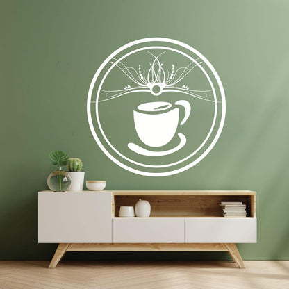 Wall Vinyl Sticker Decor Pattern Coffee Cup Tae Kitchen Art Mural Painting