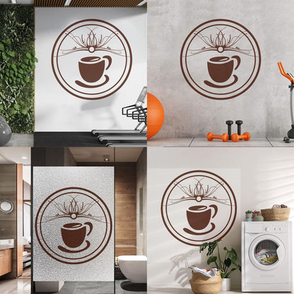 Wall Vinyl Sticker Decor Pattern Coffee Cup Tae Kitchen Art Mural Painting