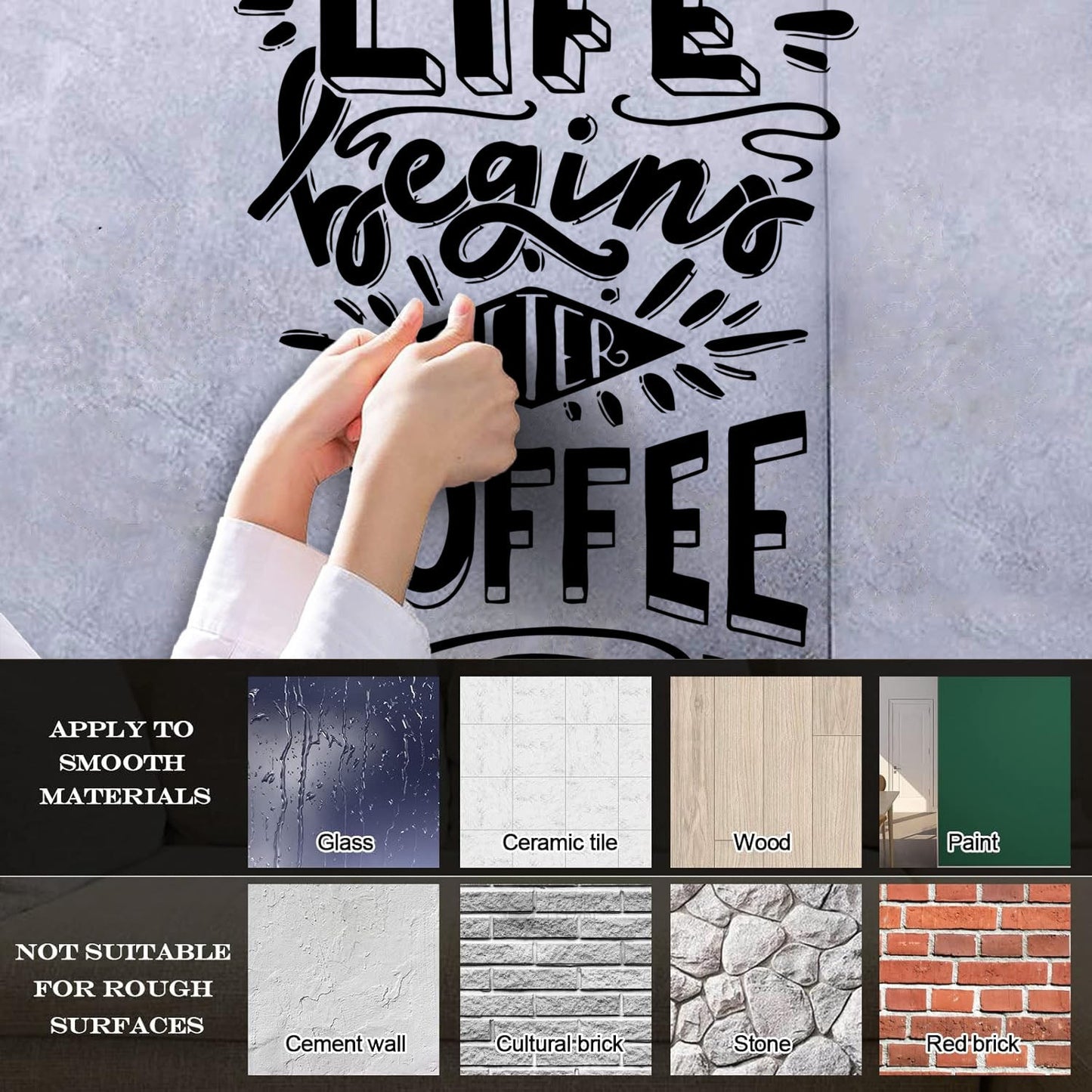 Vinyl Art Sticker Words Poster Quote Coffee Cafe Personalized Customization