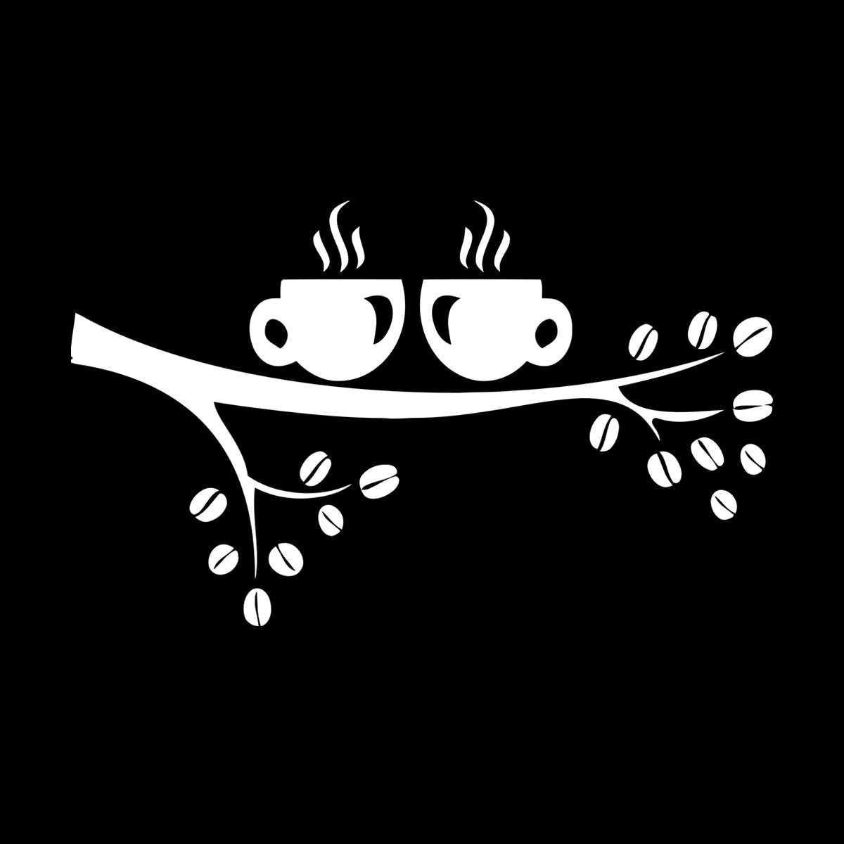 Branch Coffee Tree Cups Good Morning Engraving Stickers Can Modify And Add Information