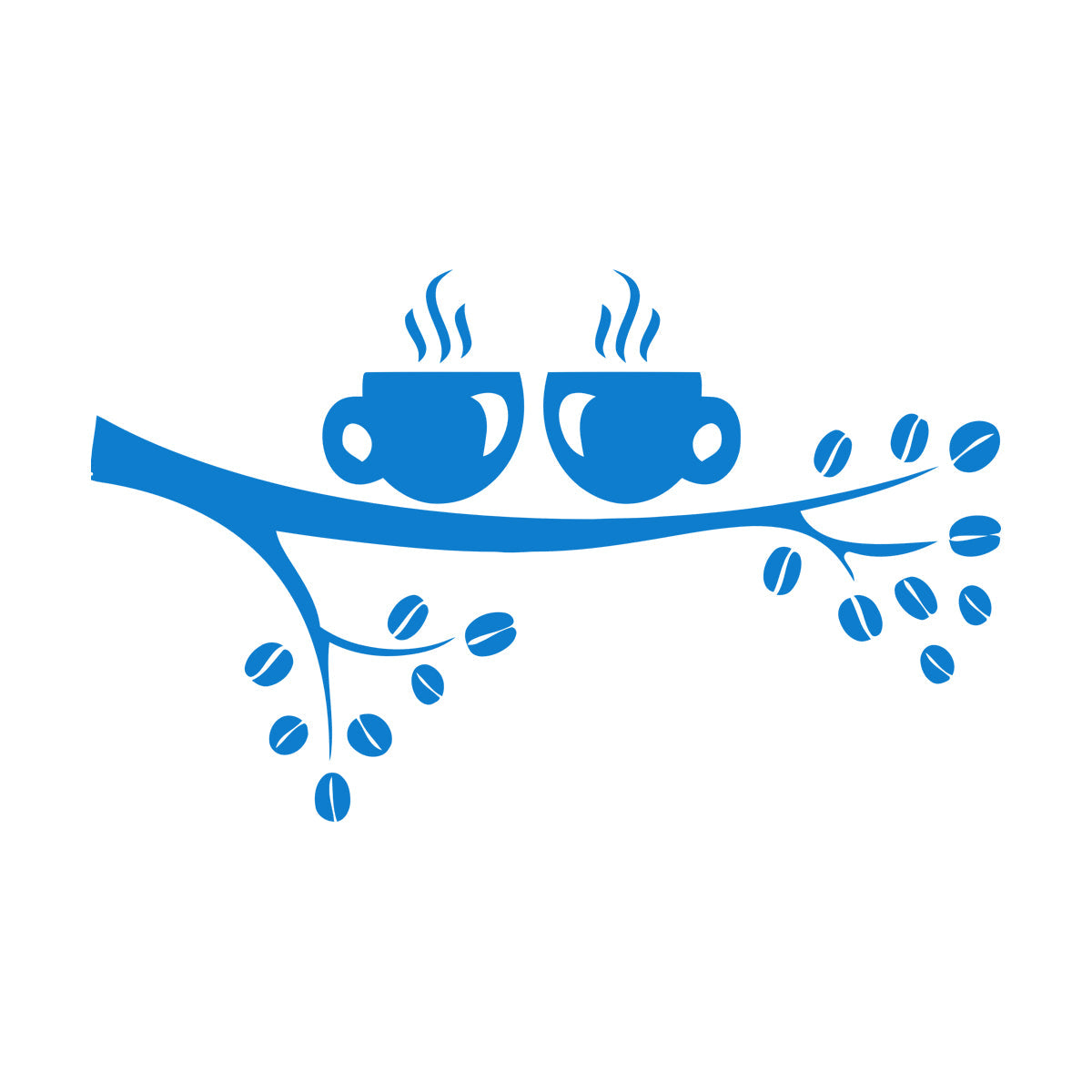 Branch Coffee Tree Cups Good Morning Engraving Stickers Can Modify And Add Information