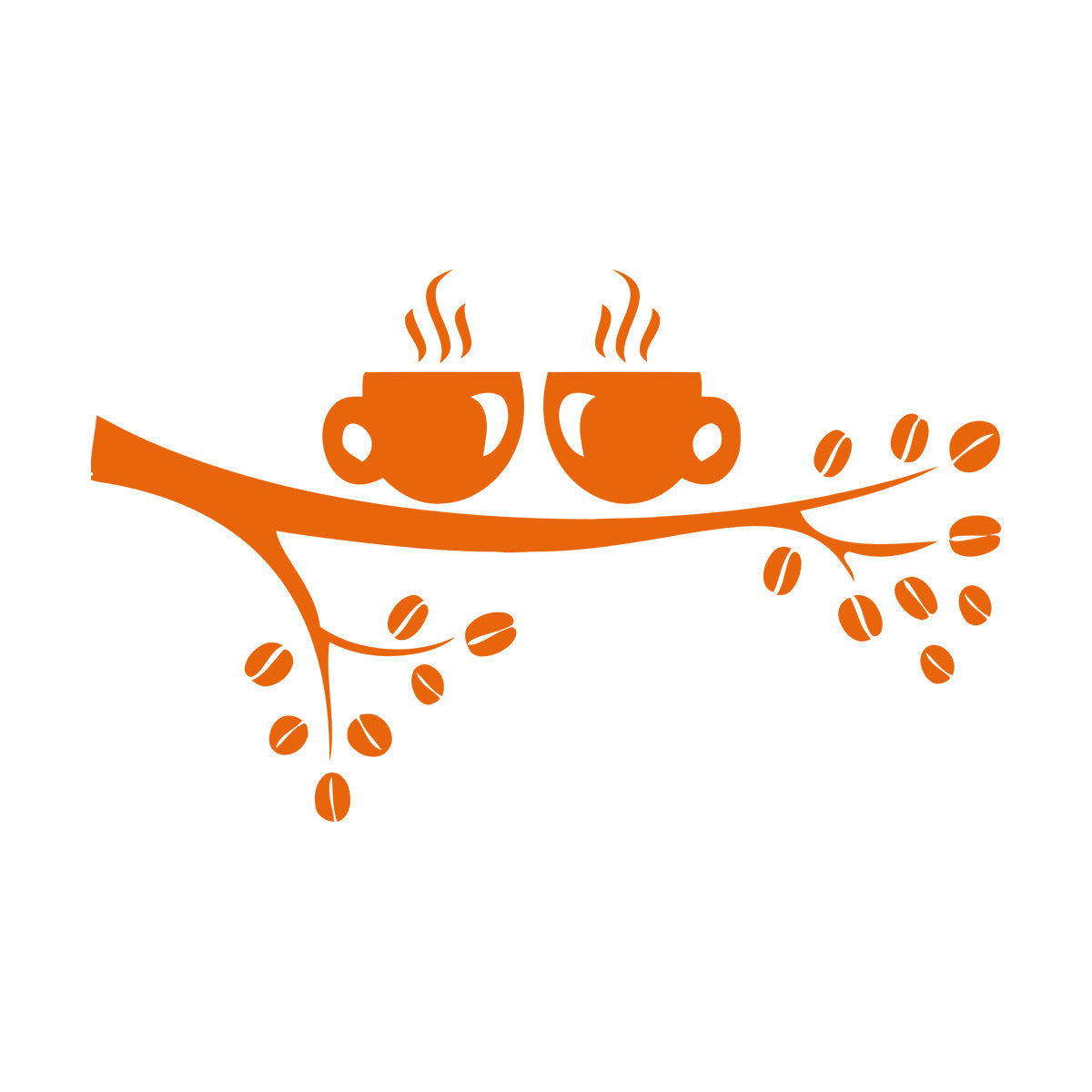 Branch Coffee Tree Cups Good Morning Engraving Stickers Can Modify And Add Information