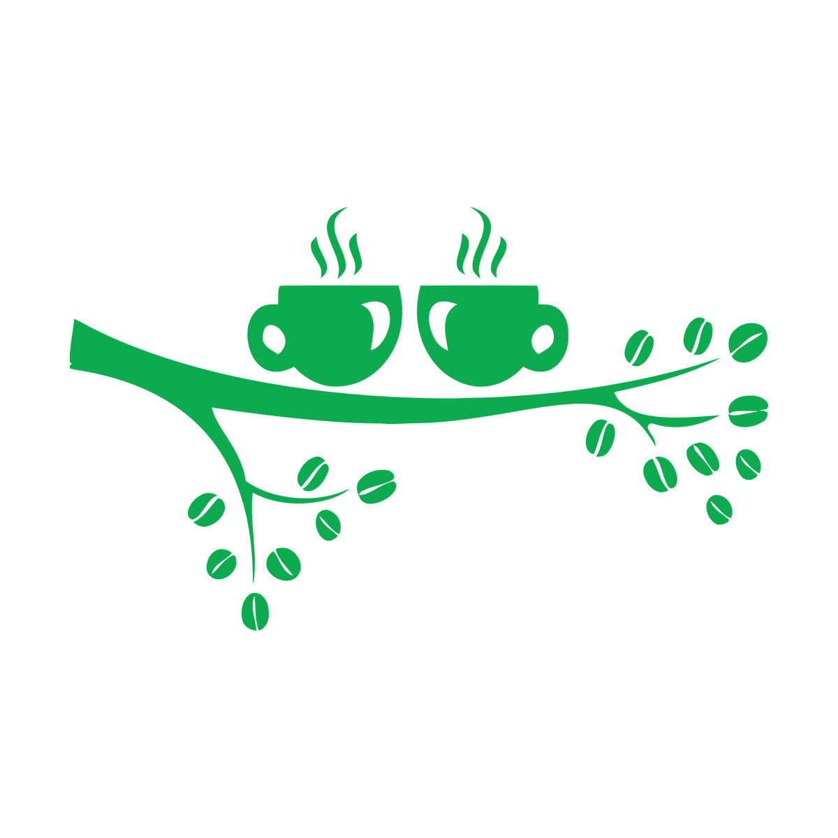 Branch Coffee Tree Cups Good Morning Engraving Stickers Can Modify And Add Information