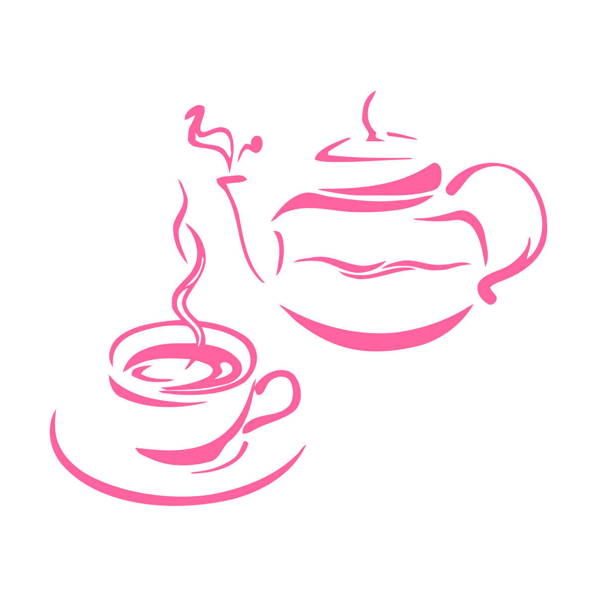 Lettering Decals Kitchen Tea Coffee Kettle Cup Restaurant Art Decoration