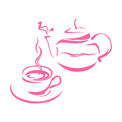 Lettering Decals Kitchen Tea Coffee Kettle Cup Restaurant Art Decoration