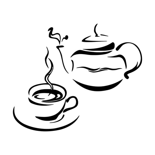 Lettering Decals Kitchen Tea Coffee Kettle Cup Restaurant Art Decoration