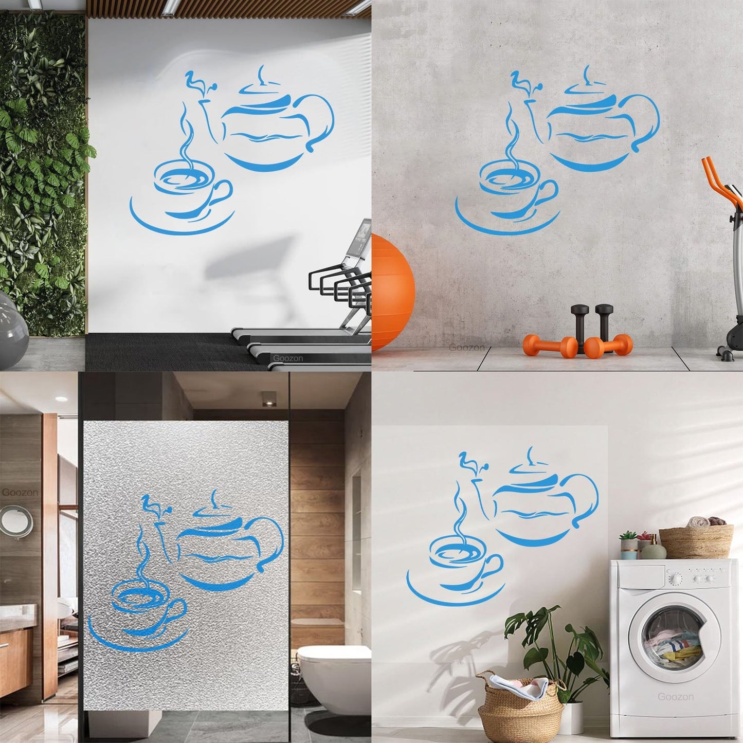 Lettering Decals Kitchen Tea Coffee Kettle Cup Restaurant Art Decoration