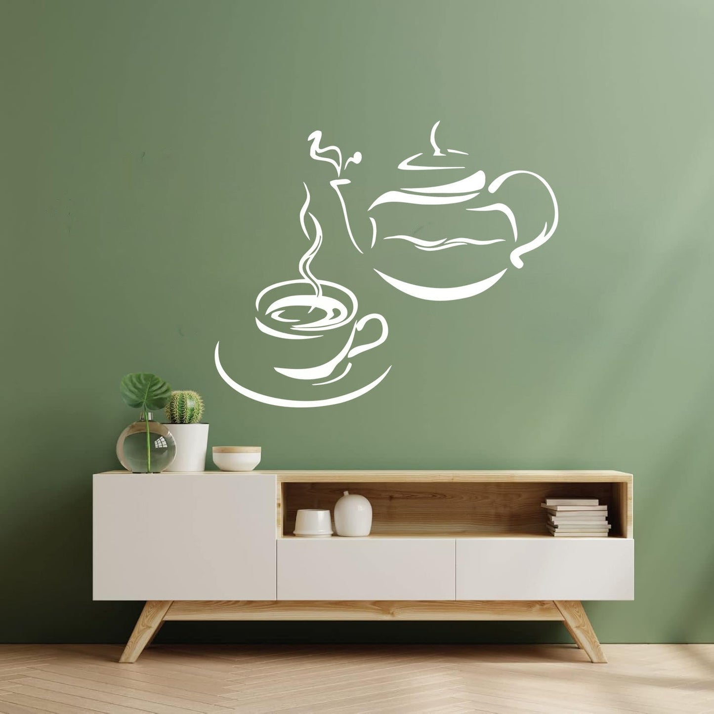 Lettering Decals Kitchen Tea Coffee Kettle Cup Restaurant Art Decoration