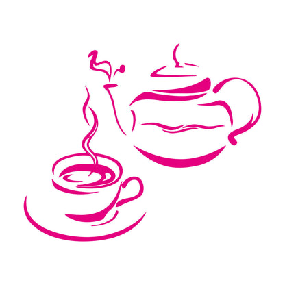 Lettering Decals Kitchen Tea Coffee Kettle Cup Restaurant Art Decoration