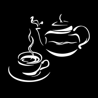 Lettering Decals Kitchen Tea Coffee Kettle Cup Restaurant Art Decoration