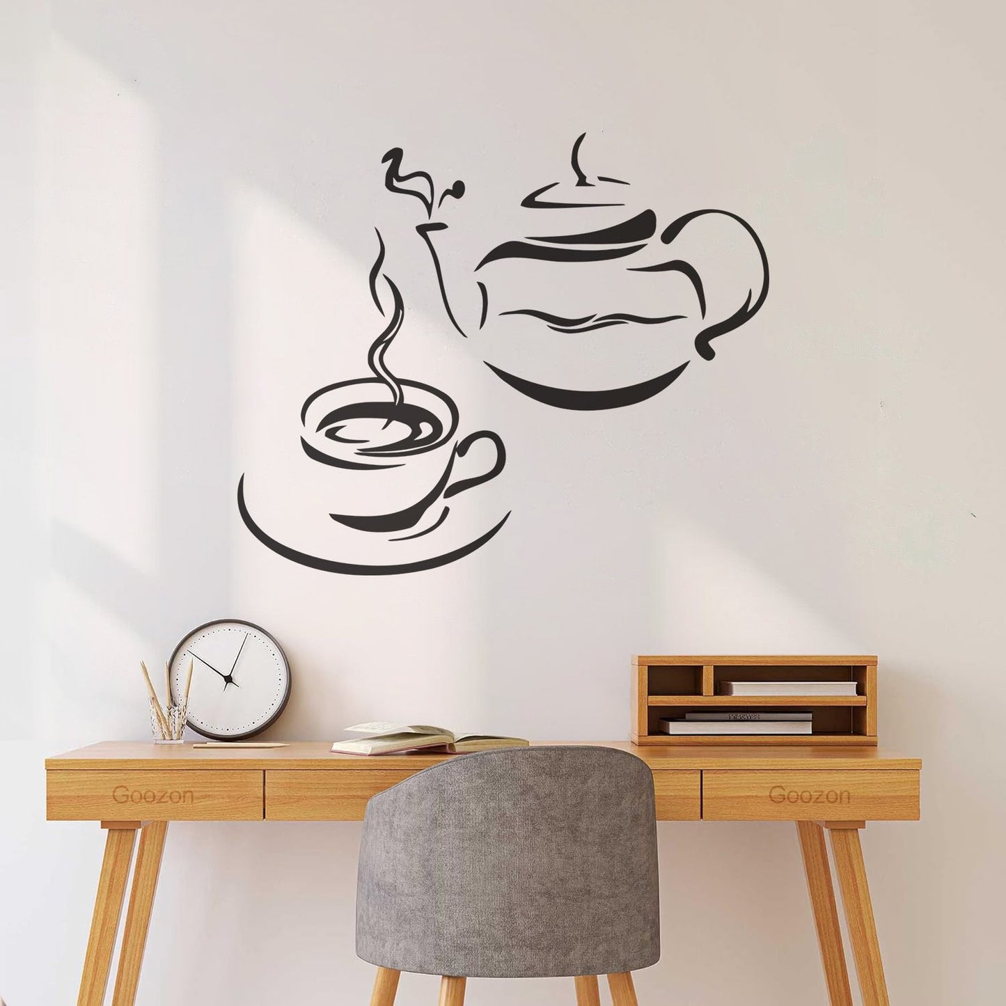 Lettering Decals Kitchen Tea Coffee Kettle Cup Restaurant Art Decoration