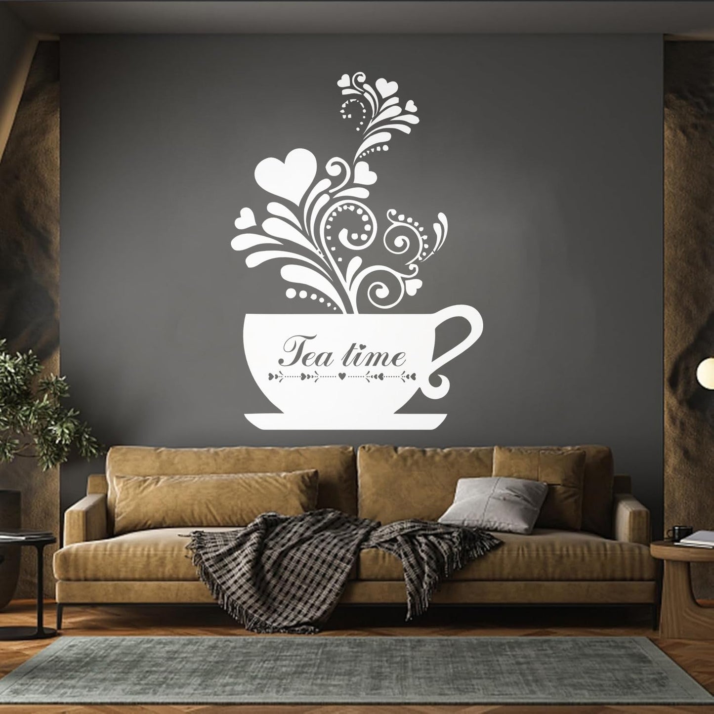 Wall Decals Pvc Tea Coffee Cup Cool Kitchen Wall Beautification