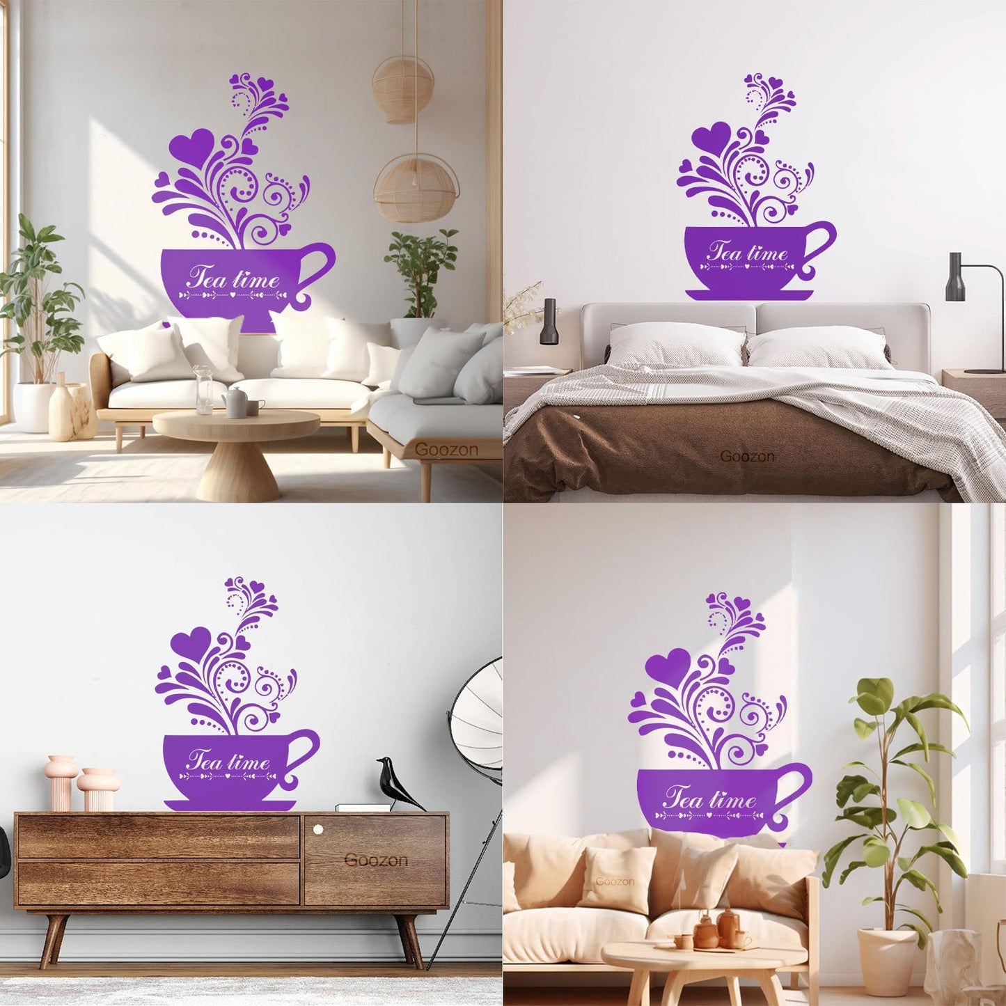 Wall Decals Pvc Tea Coffee Cup Cool Kitchen Wall Beautification