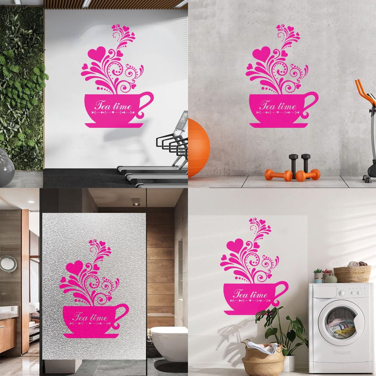 Wall Decals Pvc Tea Coffee Cup Cool Kitchen Wall Beautification
