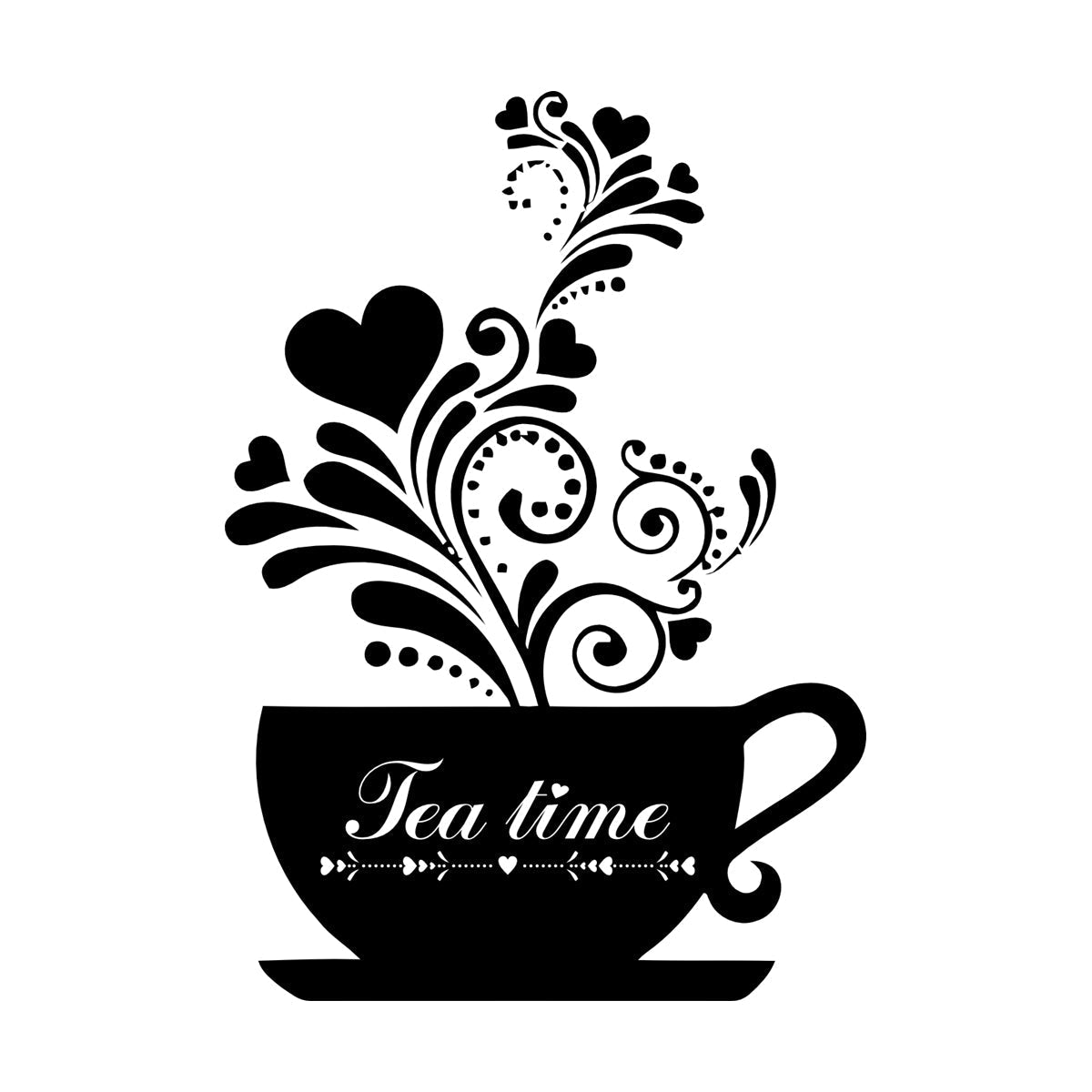 Wall Decals Pvc Tea Coffee Cup Cool Kitchen Wall Beautification