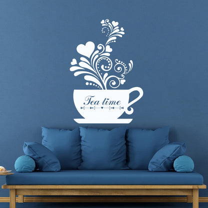 Wall Decals Pvc Tea Coffee Cup Cool Kitchen Wall Beautification
