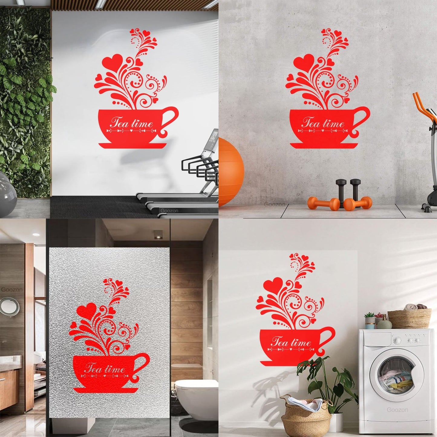 Wall Decals Pvc Tea Coffee Cup Cool Kitchen Wall Beautification
