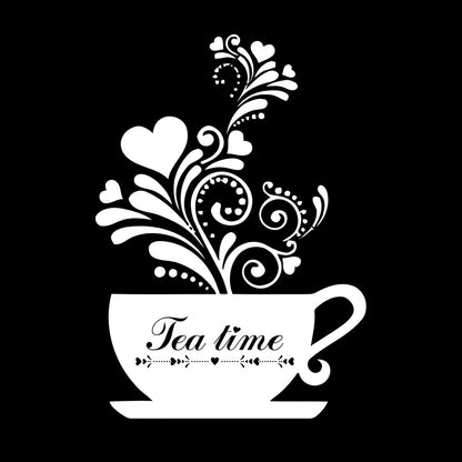 Wall Decals Pvc Tea Coffee Cup Cool Kitchen Wall Beautification