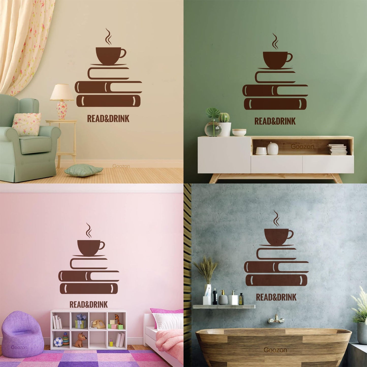Wall Decals Paster Paper Book Coffee Reading Bookstore Window Decals