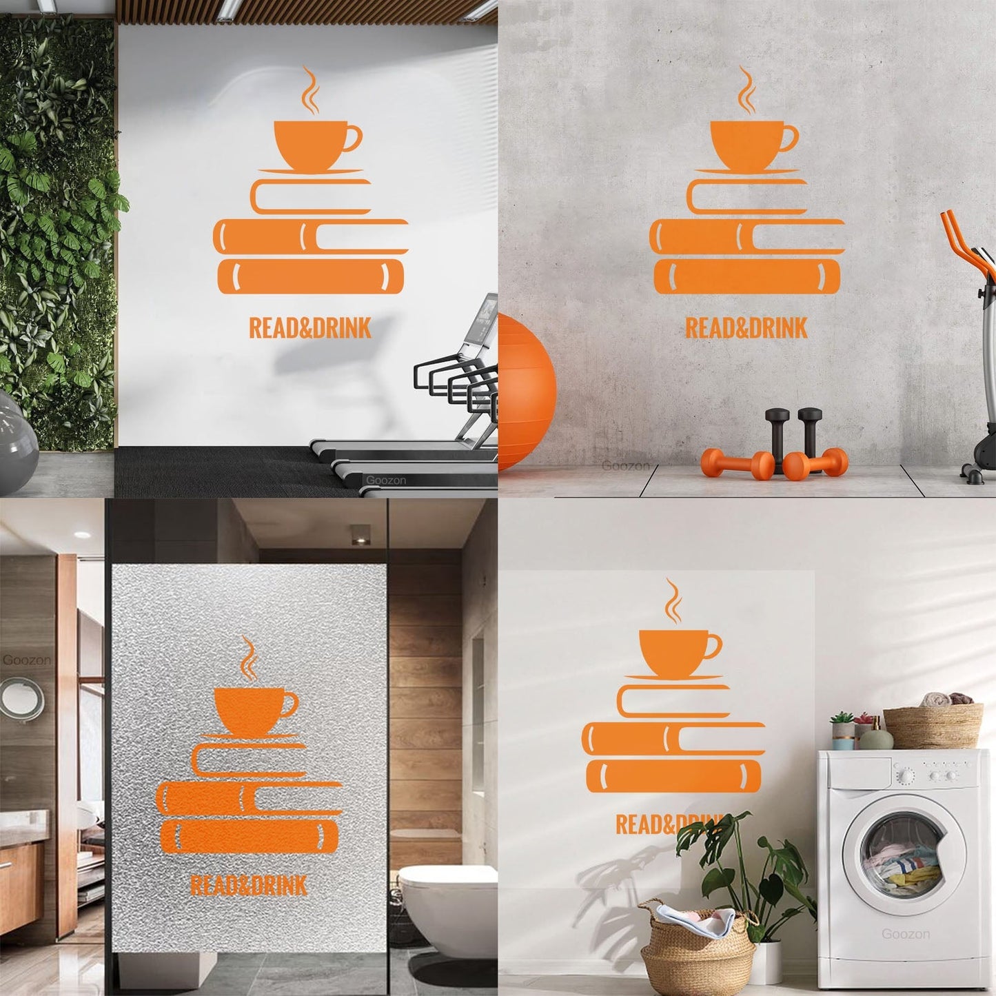 Wall Decals Paster Paper Book Coffee Reading Bookstore Window Decals