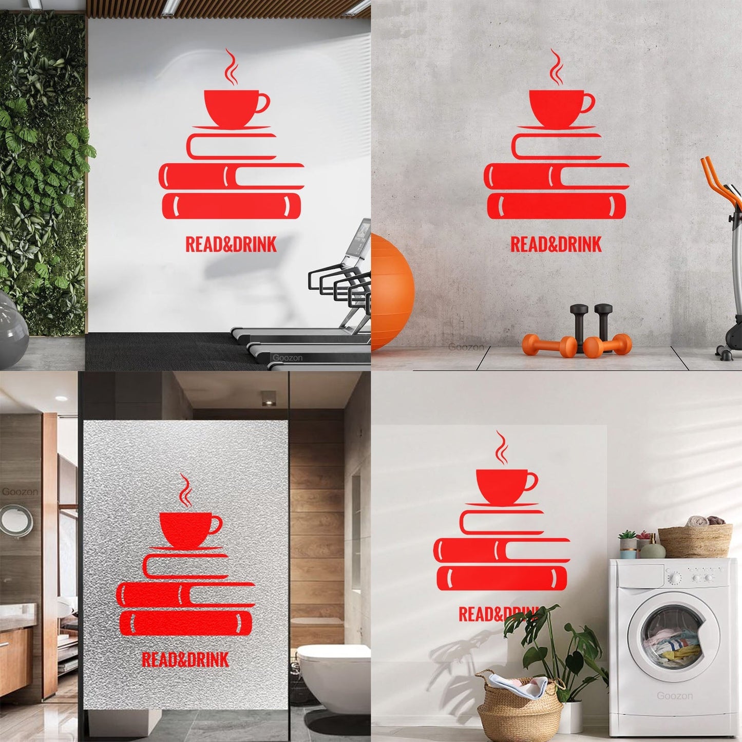 Wall Decals Paster Paper Book Coffee Reading Bookstore Window Decals