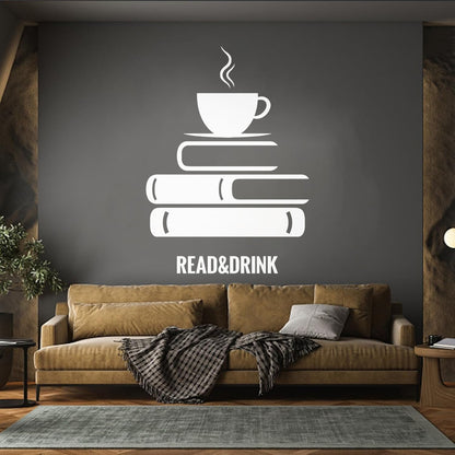 Wall Decals Paster Paper Book Coffee Reading Bookstore Window Decals