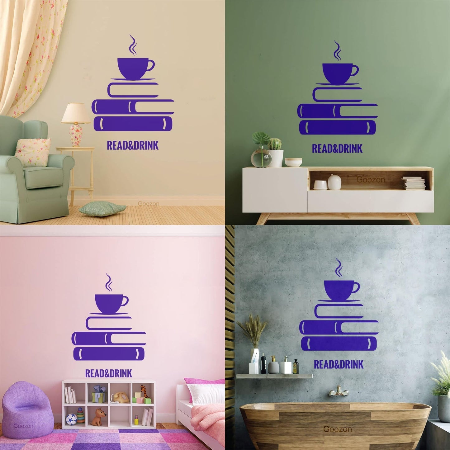 Wall Decals Paster Paper Book Coffee Reading Bookstore Window Decals