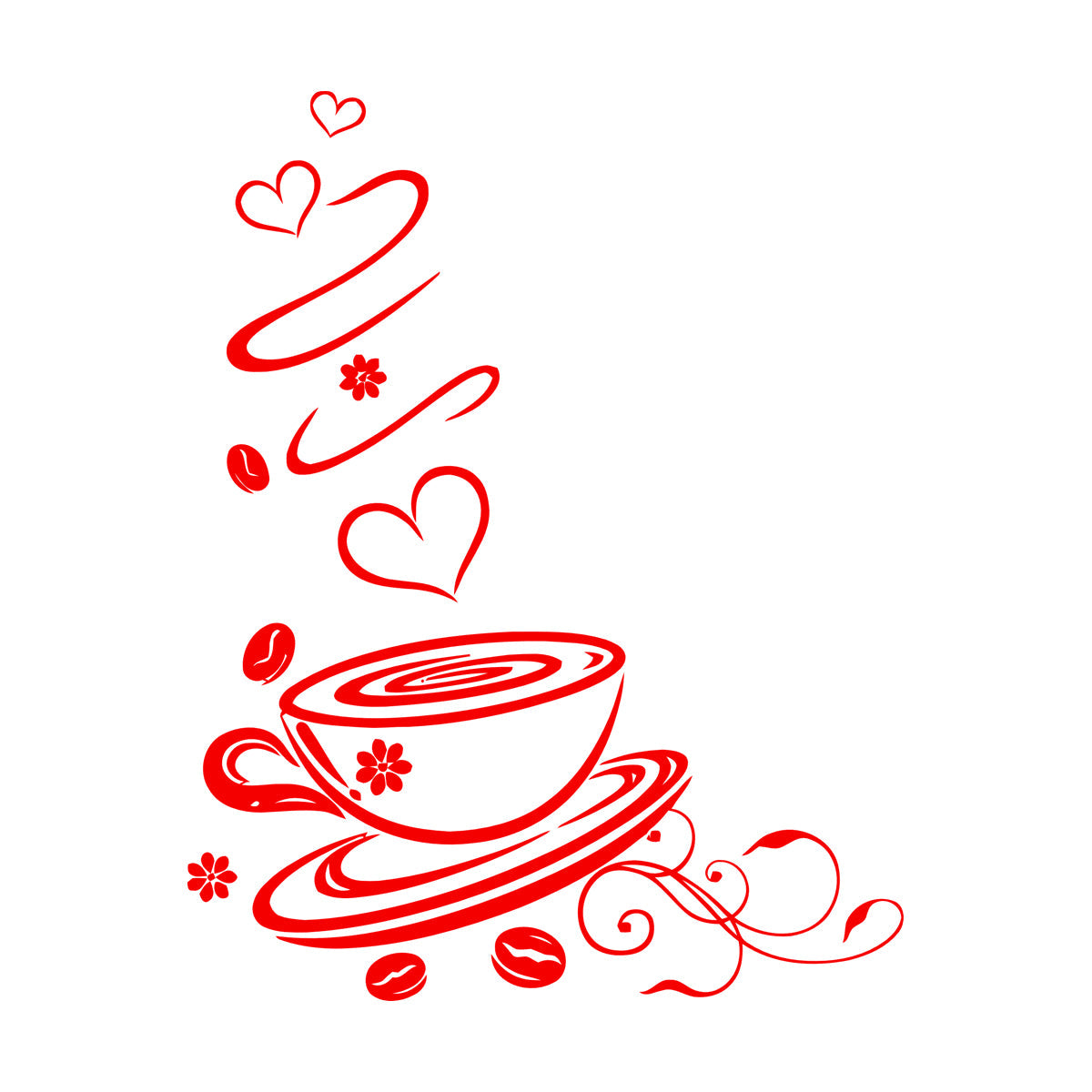 Coffee Shop Cup Kitchen Ation Wall Decals Store Decoration